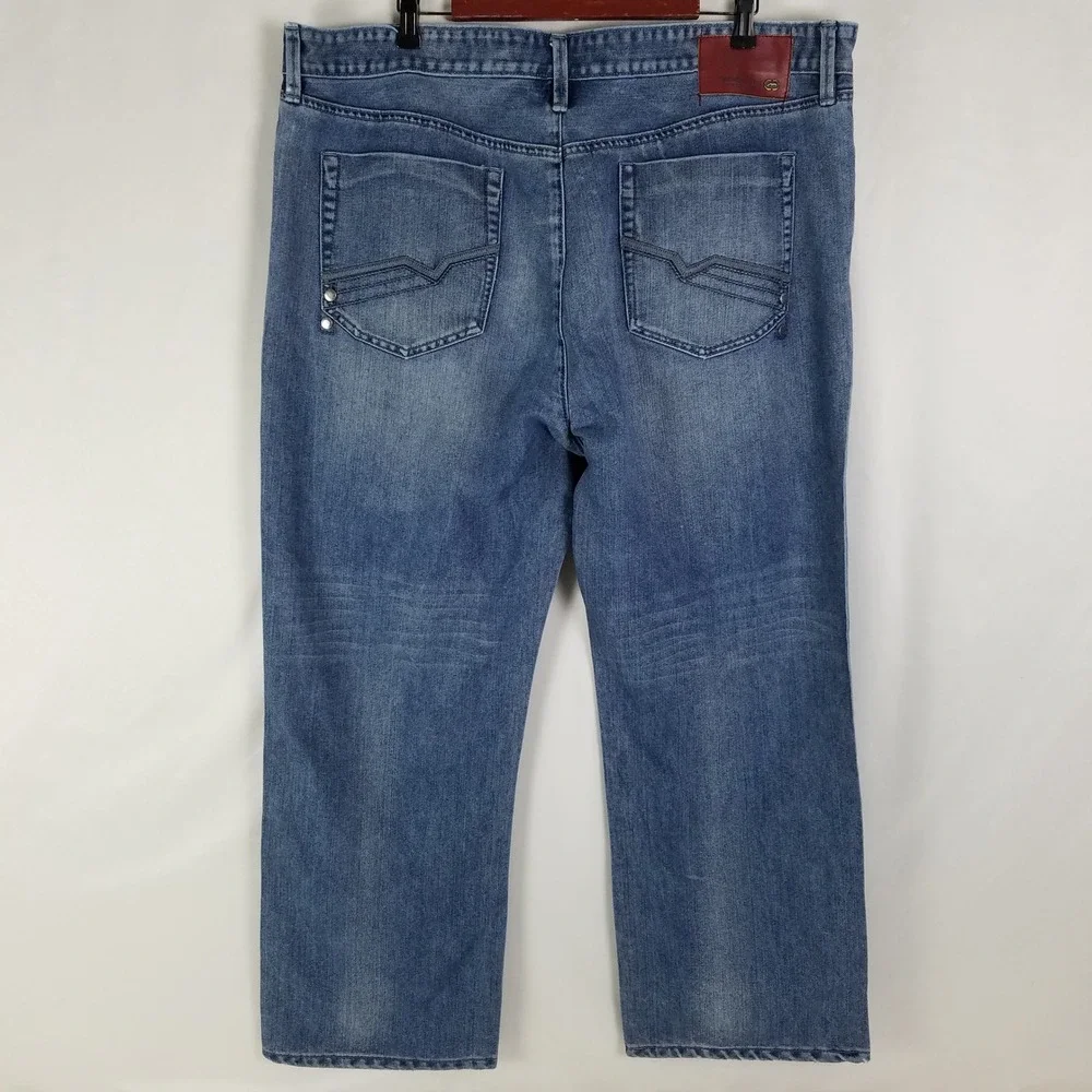 Ecko Unltd 72+‎ Jeans Mens 42x32 Blue Denim Loose Hip Hop Y2K Actual W42xL30 VTG